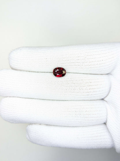 2.06 Carats Oval Cut Heat Red Ruby Loose Gemstone Bellerophon On Hand