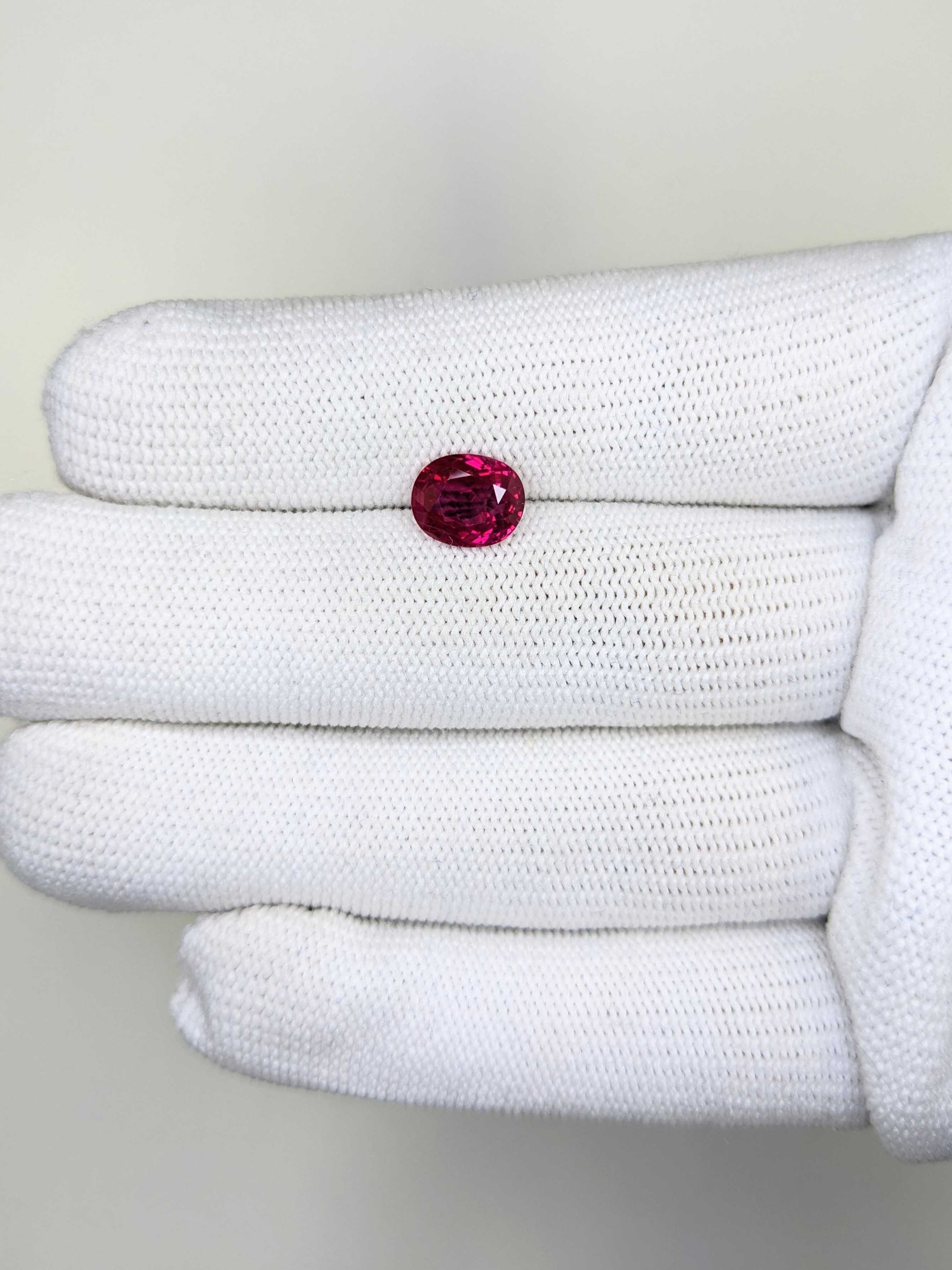 2.06 Carats Oval Cut Heat Red Ruby Loose Gemstone On Hand