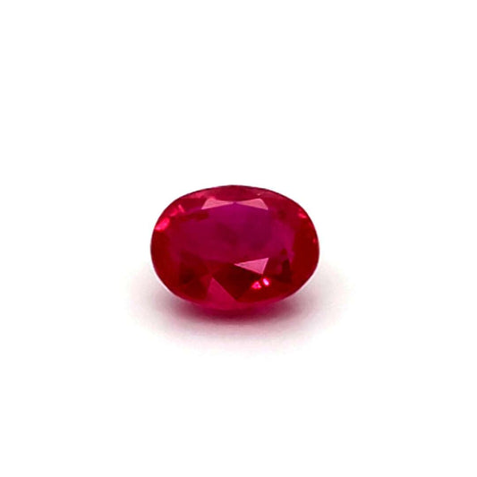 2.08 Carats Oval Cut Heat Pinkish-Red Ruby Loose Gemstone
