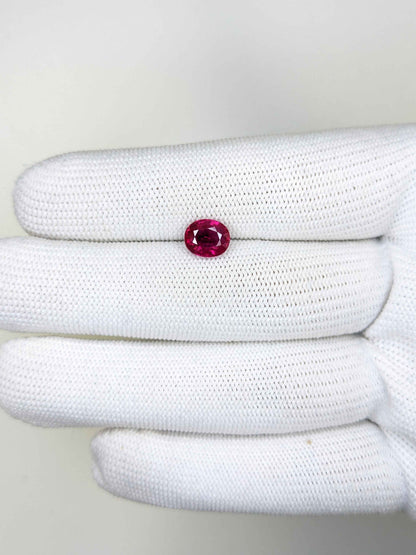 2.08 Carats Oval Cut Heat Red Ruby Loose Gemstone On Hand
