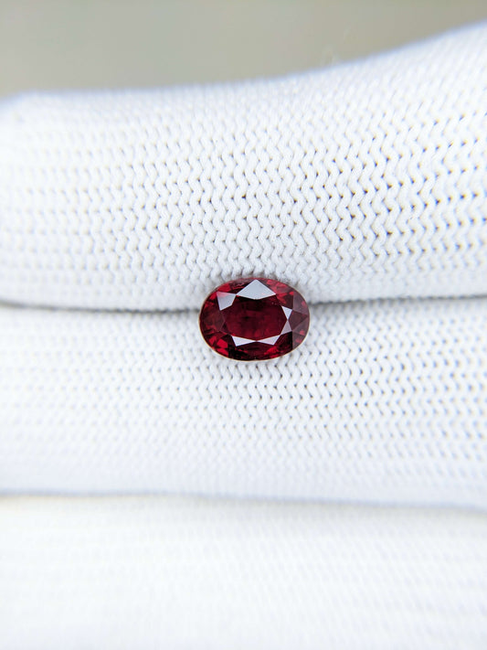 2.14 Carats Oval Cut Heat Vivid Red Ruby Loose Gemstone Bellerophon