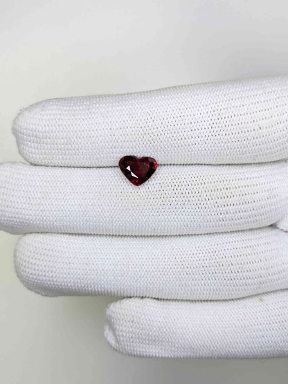 2.16 Carats Heart Cut Heat Vivid Red Ruby Loose Gemstone Bellerophon On Hand