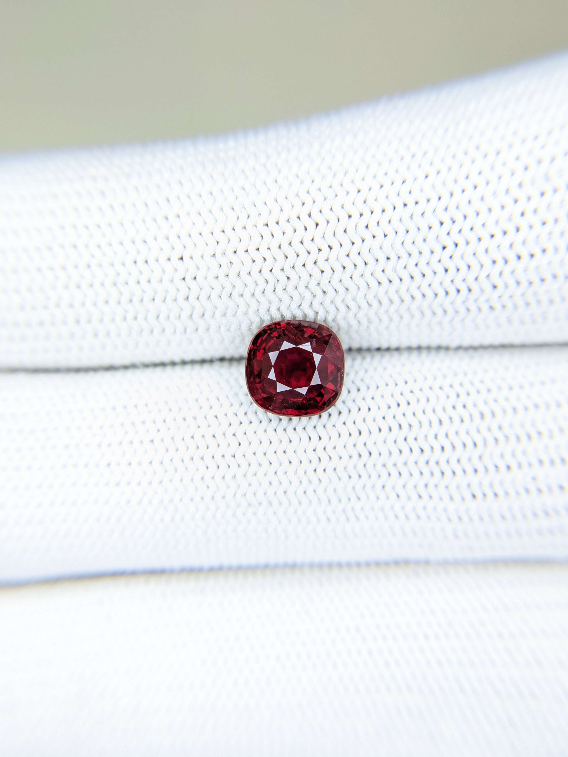 2.18 Carats Cushion Cut Heat Vivid Red Ruby Loose Gemstone Bellerophon