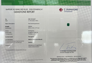2.44 CARAT EMERALD CUT NATURAL VIVID GREEN EMERALD LOOSE GEMSTONE REPORT