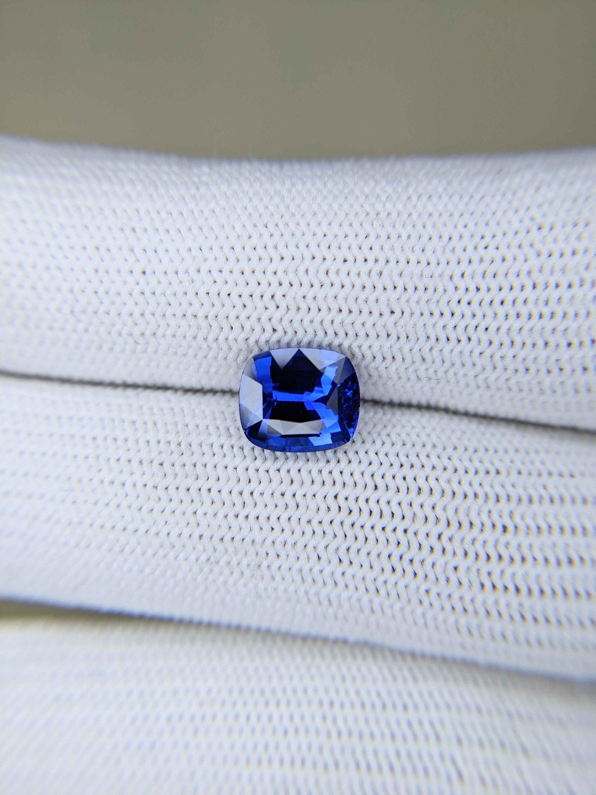 2.99 Carat Cushion Cut Heat Blue Sapphire Loose Gemstone