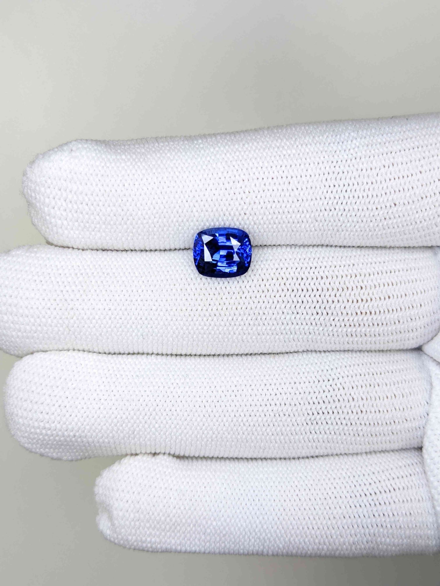 2.99 Carat Cushion Cut Heat Blue Sapphire Loose Gemstone on hand