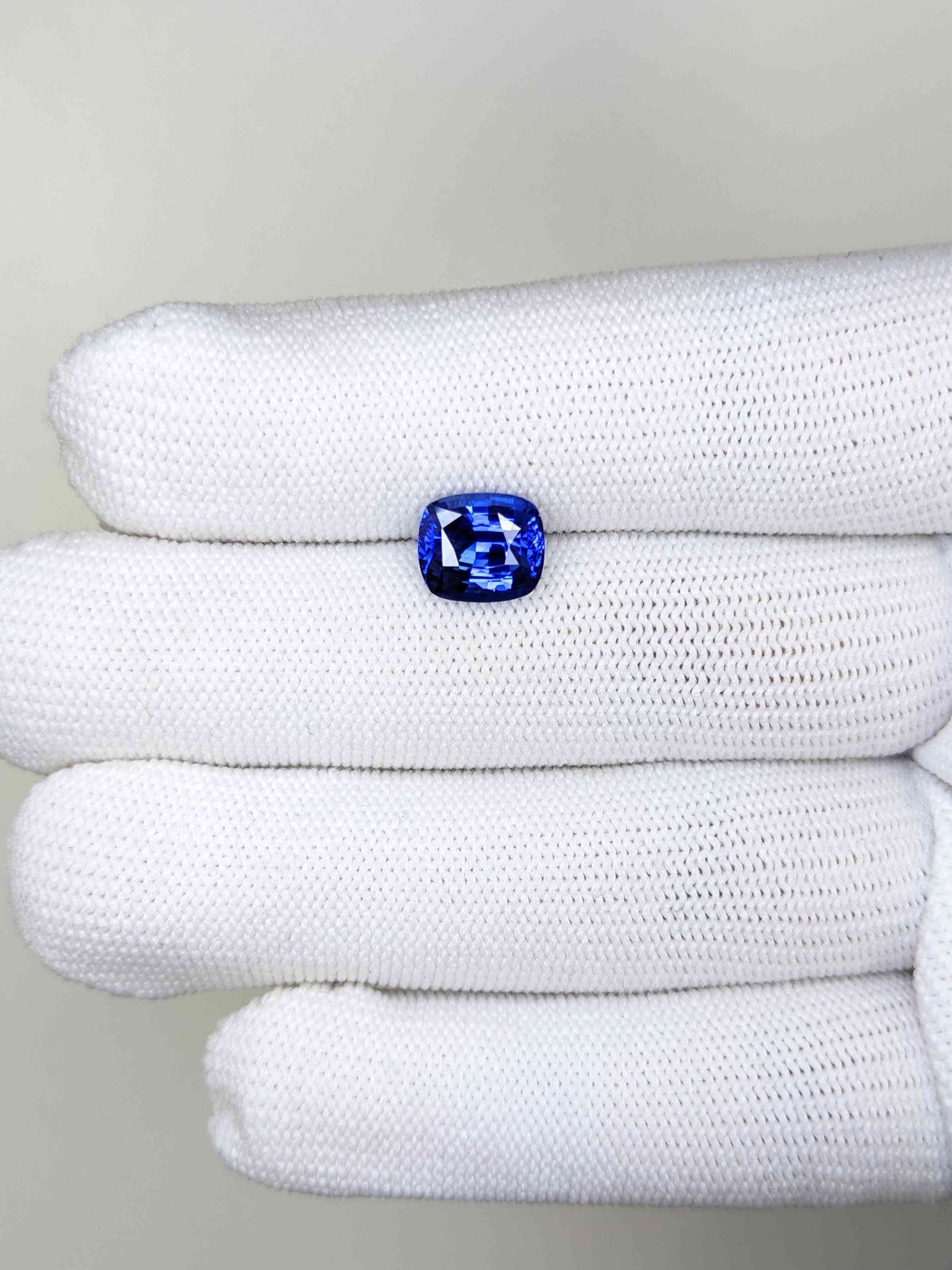 2.99 Carat Cushion Cut Heat Blue Sapphire Loose Gemstone on hand