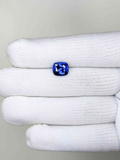 2.99 Carat Cushion Cut Heat Blue Sapphire Loose Gemstone on hand