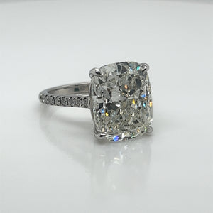 Cushion Modified Brilliant Cut Diamond Engagement Ring Side View