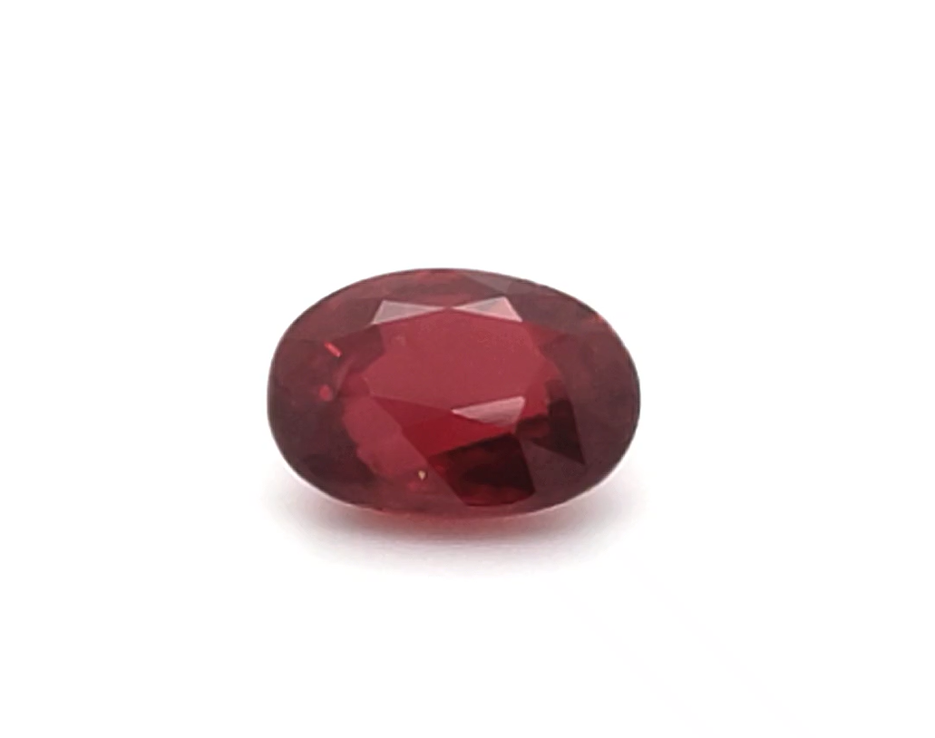 Ruby gemstone on a white background