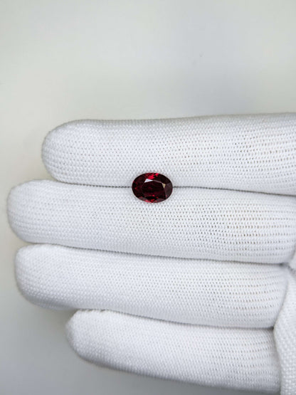 3.01 Carats Oval Cut Heat Pigeon Blood Red Ruby Loose Gemstone GRS On Hand 2
