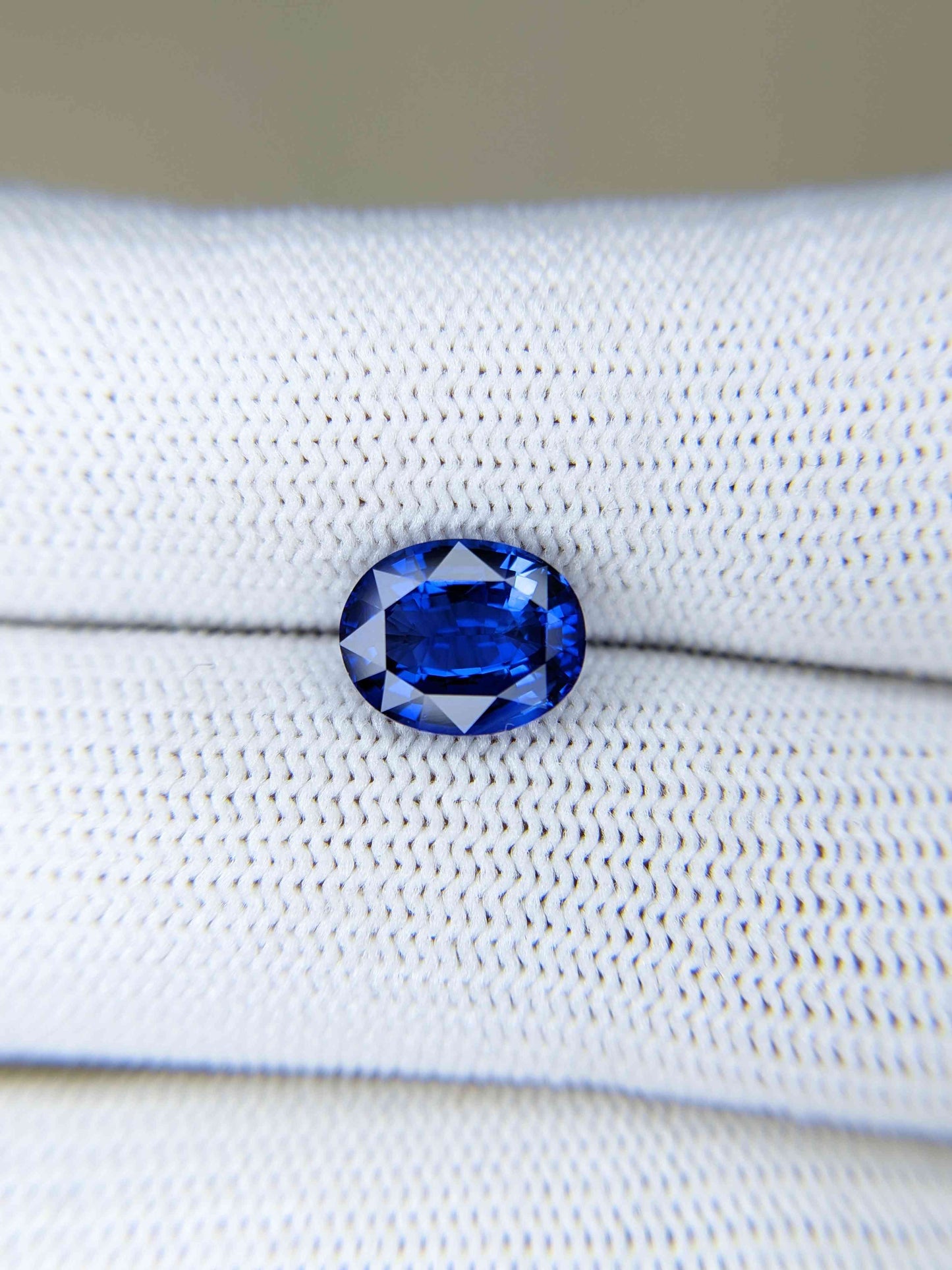 3.02 Carat Oval Cut Heat Blue Sapphire Loose Gemstone on hand