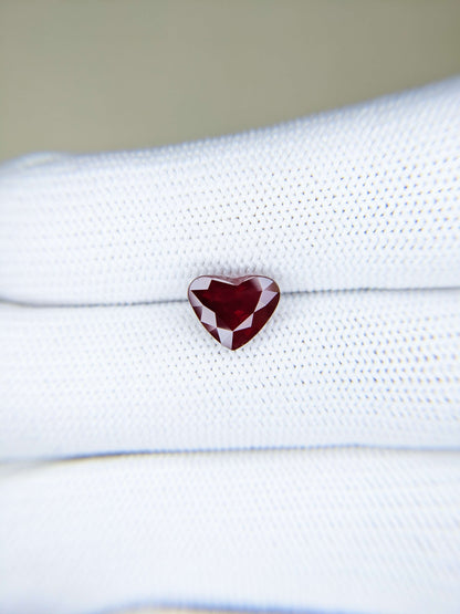 3.02 Carats Heart Cut Heat Pigeon Blood Red Ruby Loose Gemstone GFCO