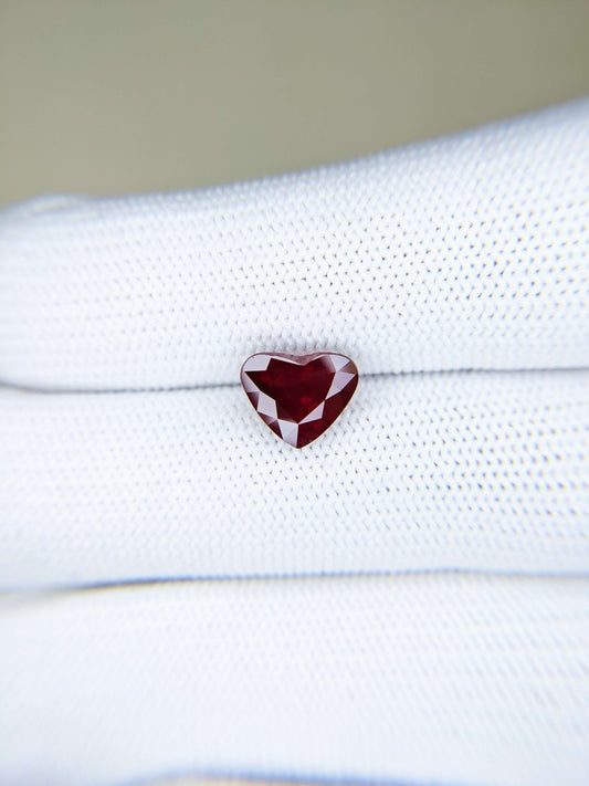 3.02 Carats Heart Cut Heat Pigeon Blood Red Ruby Loose Gemstone GFCO