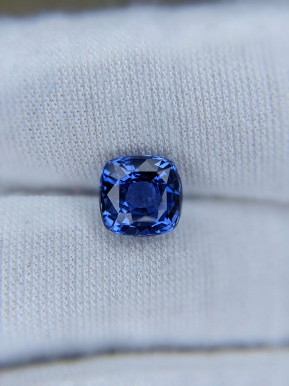 3.03 Carat Cushion Cut No Heat Medium Blue Sapphire Loose Gemstone GIA Certified