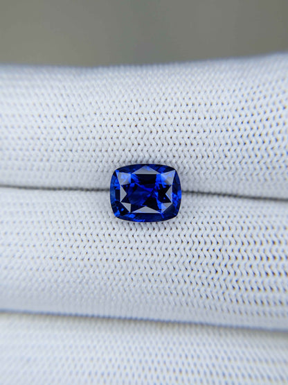 3.06 Carat Cushion Cut Heat Blue Sapphire Loose Gemstone