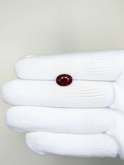 3.07 Carats Oval Cut Heat Pigeon Blood Red Ruby Loose Gemstone GFCO On Hand