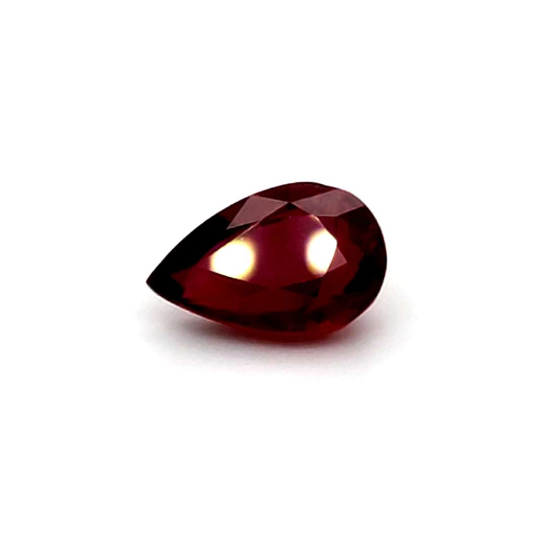 3.09 Carats Pear Cut Heat Pigeon Blood Red Ruby Loose Gemstone TIGL