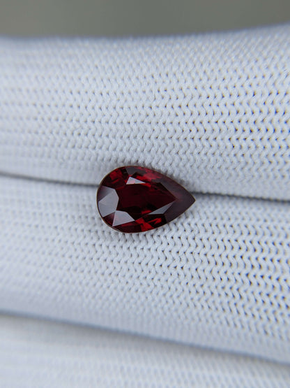 3.09 Carats Pear Cut Heat Pigeon Blood Red Ruby Loose Gemstone TIGL On Hand