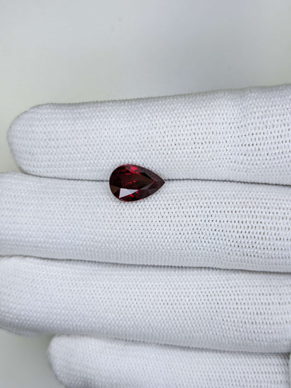 3.09 Carats Pear Cut Heat Pigeon Blood Red Ruby Loose Gemstone TIGL On Hand 2