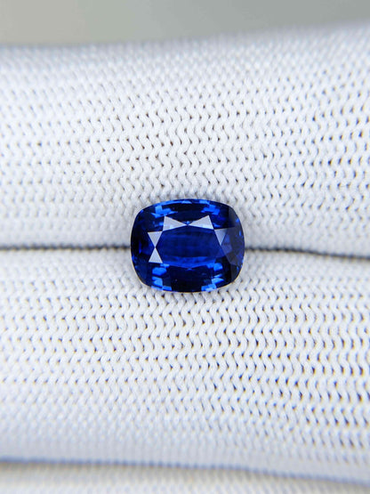 3.10 Carat Cushion Cut Heat Blue Sapphire Loose Gemstone