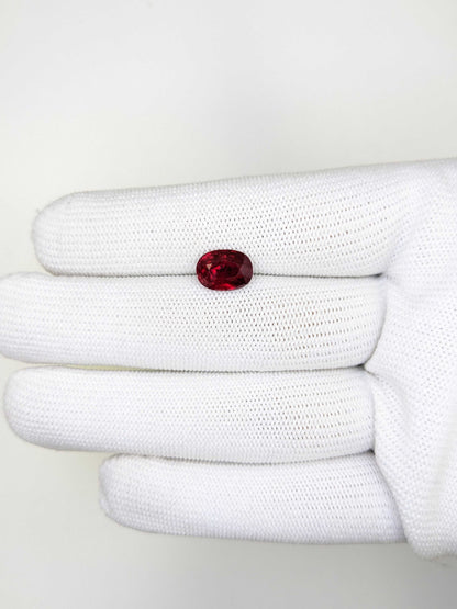 3.18 Carats Oval Cut Heat Pigeon Blood Red Ruby Loose Gemstone GFCO On Hand