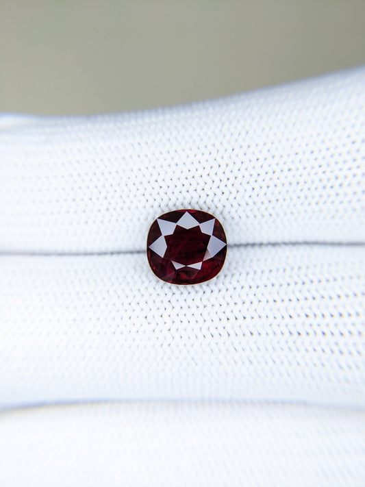 3.24 Carats Cushion Cut Heat Pigeon Blood Red Ruby Loose Gemstone GFCO