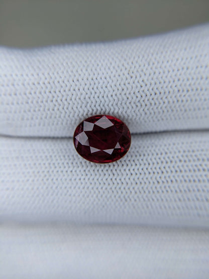 3.47 Carats Oval Cut Heat Red Ruby Loose Gemstone AGL