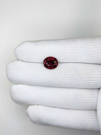 3.47 Carats Oval Cut Heat Red Ruby Loose Gemstone AGL on hand