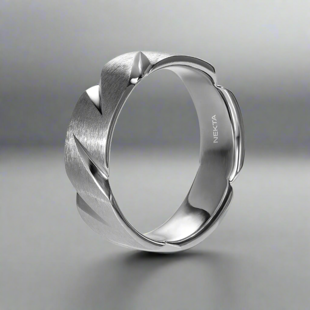 Addicus Band Atticus Men's Wedding Band in 10K/14K/Platinum/Sterling Silver 7mm ...