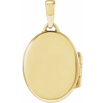Locket 14k Oval Locket in 14K Yellow Gold - Engravable – Nekta New York