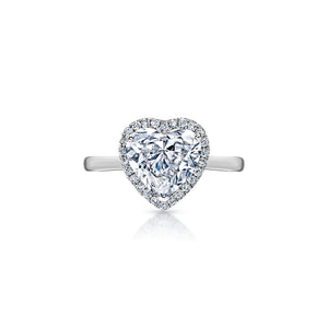 Lois 3 Carat G VS2 Heart Shape Lab Grown Diamond Engagement Ring Front View