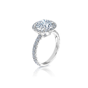 Leni 4 Carats G* VS2 Round Brilliant Lab Grown Diamond Engagement Ring Side View