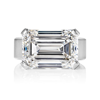 Layna 20 Carat G VS2 Emerald Cut Lab-Grown Diamond Solitaire Engagement Ring Front View