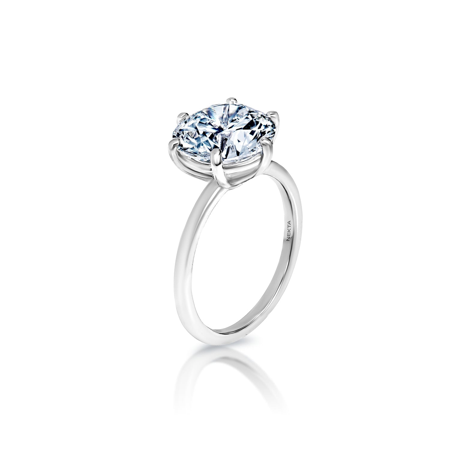 Lili 4 Carat Round Brilliant Lab-Grown Diamond Solitaire Engagement Ring Side View