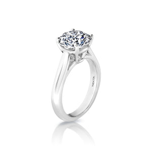 ﻿Liba 3 Carat I VS1 Round Brilliant Diamond Solitaire Engagement Ring Side View
