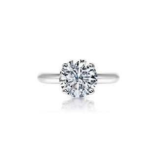 Lourence 2 Carat F VS2 Round Brilliant Lab Grown Diamond Solitaire Engagement Ring Front View
