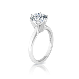 Lisbeth 3 Carat G VS2 Round Brilliant Diamond Solitaire Engagement Ring Side View