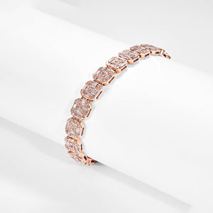 Levi 7 Carat Combine Mix Shape Diamond Bracelet in 14k Rose Gold