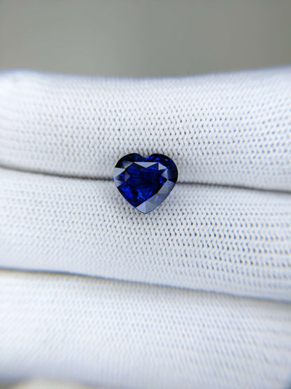 4.02 Carat Heart Cut Heat Blue Sapphire Loose Gemstone