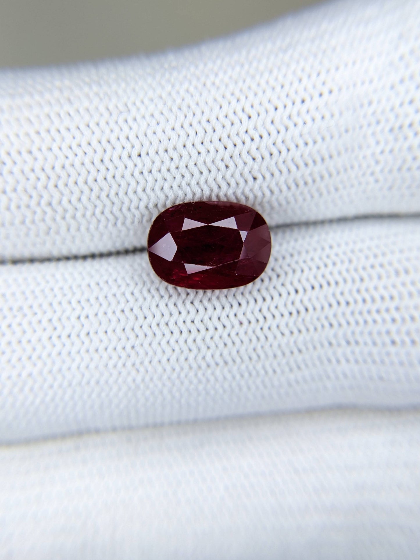 4.03 Carat Cushion Cut Heated Red Ruby