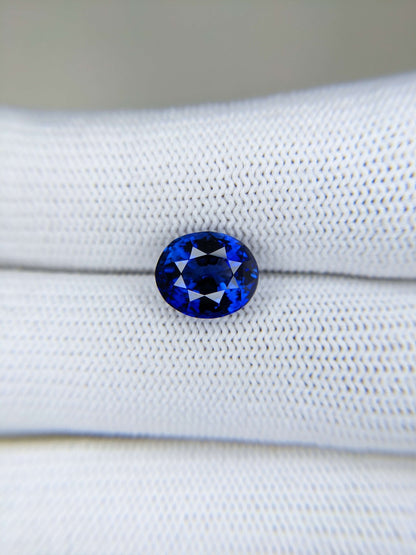 4.42 Carat Oval Cut Heat Blue Sapphire Loose Gemstone