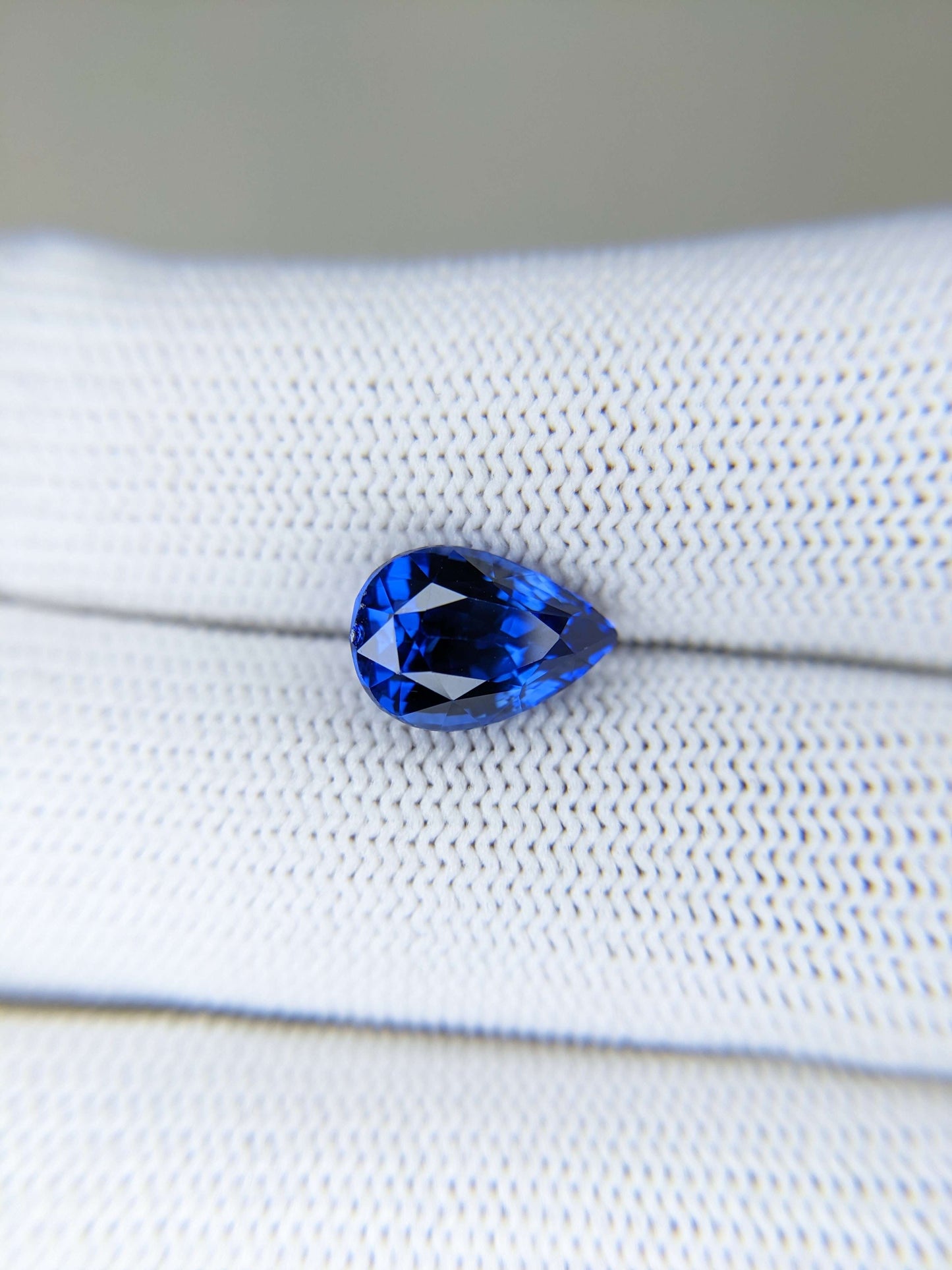 4.42 Carat Pear Cut Heat Blue Sapphire Loose Gemstone