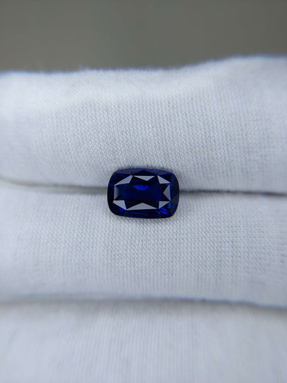 4.54 Carat Cushion Cut Heat Royal Blue Sapphire Loose Gemstone