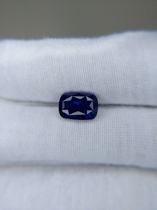 4.54 Carat Cushion Cut Heat Royal Blue Sapphire Loose Gemstone