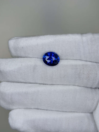 5.02 Carat Oval Cut Heat Royal Blue Sapphire Loose Gemstone GGTL On Hand