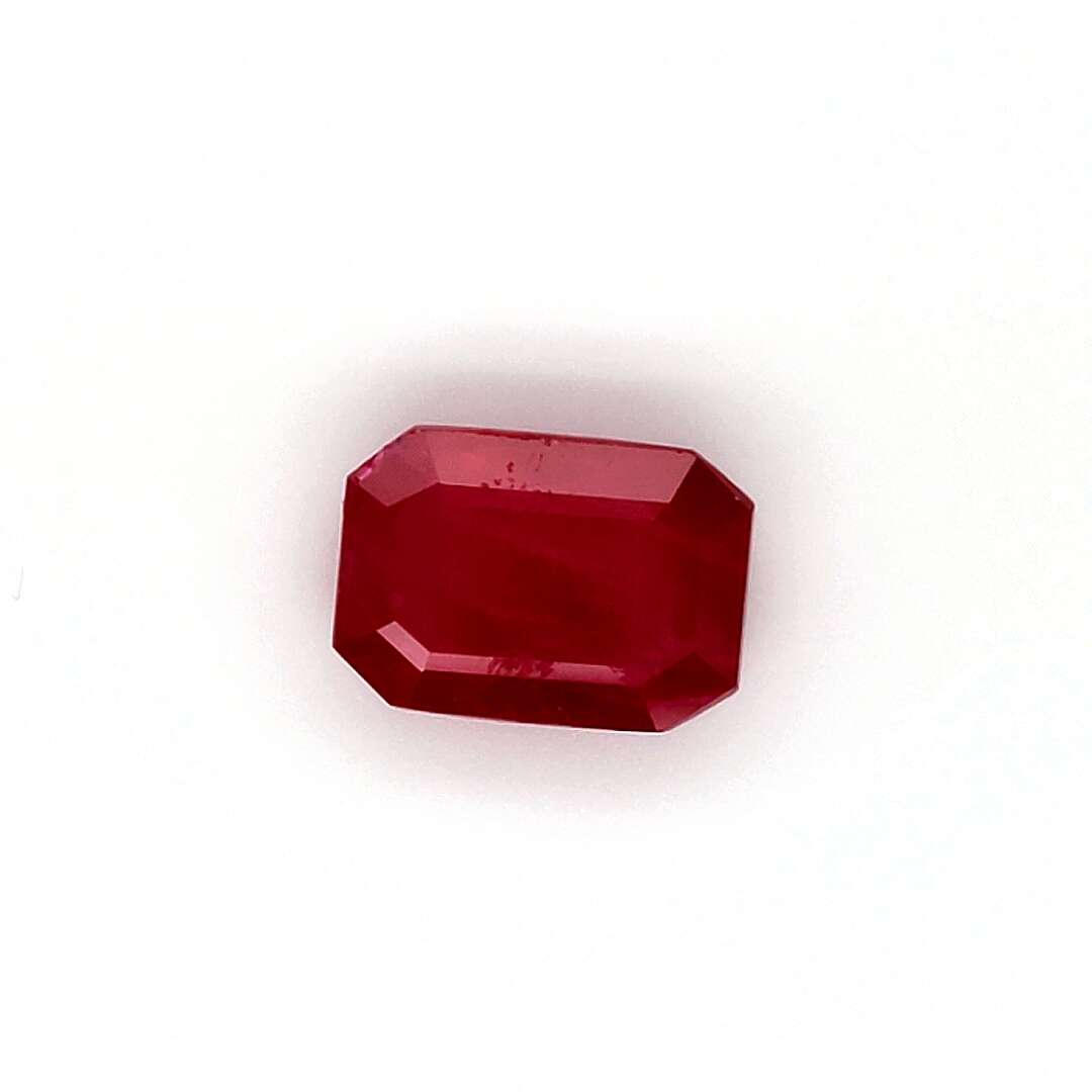 5.50 Carats Emerald Cut Heat Pigeon Blood Red Ruby Loose Gemstone