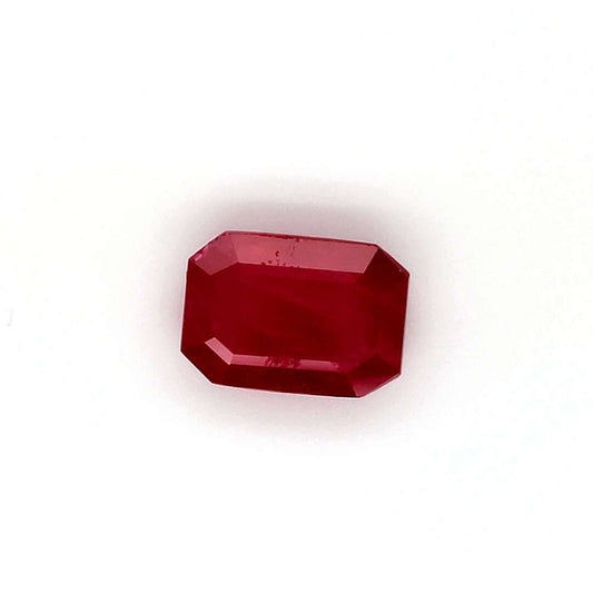 5.50 Carats Emerald Cut Heat Pigeon Blood Red Ruby Loose Gemstone