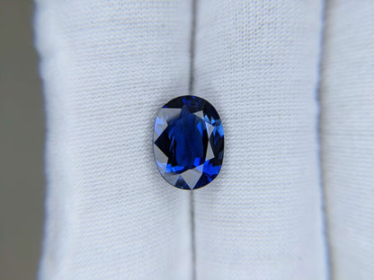5.87 Carat Oval Cut Heat Medium Blue Sapphire Loose Gemstone GRS