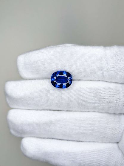 6.49 Carat Oval Cut Heat Blue Sapphire Loose Gemstone GIA Certified On Hand